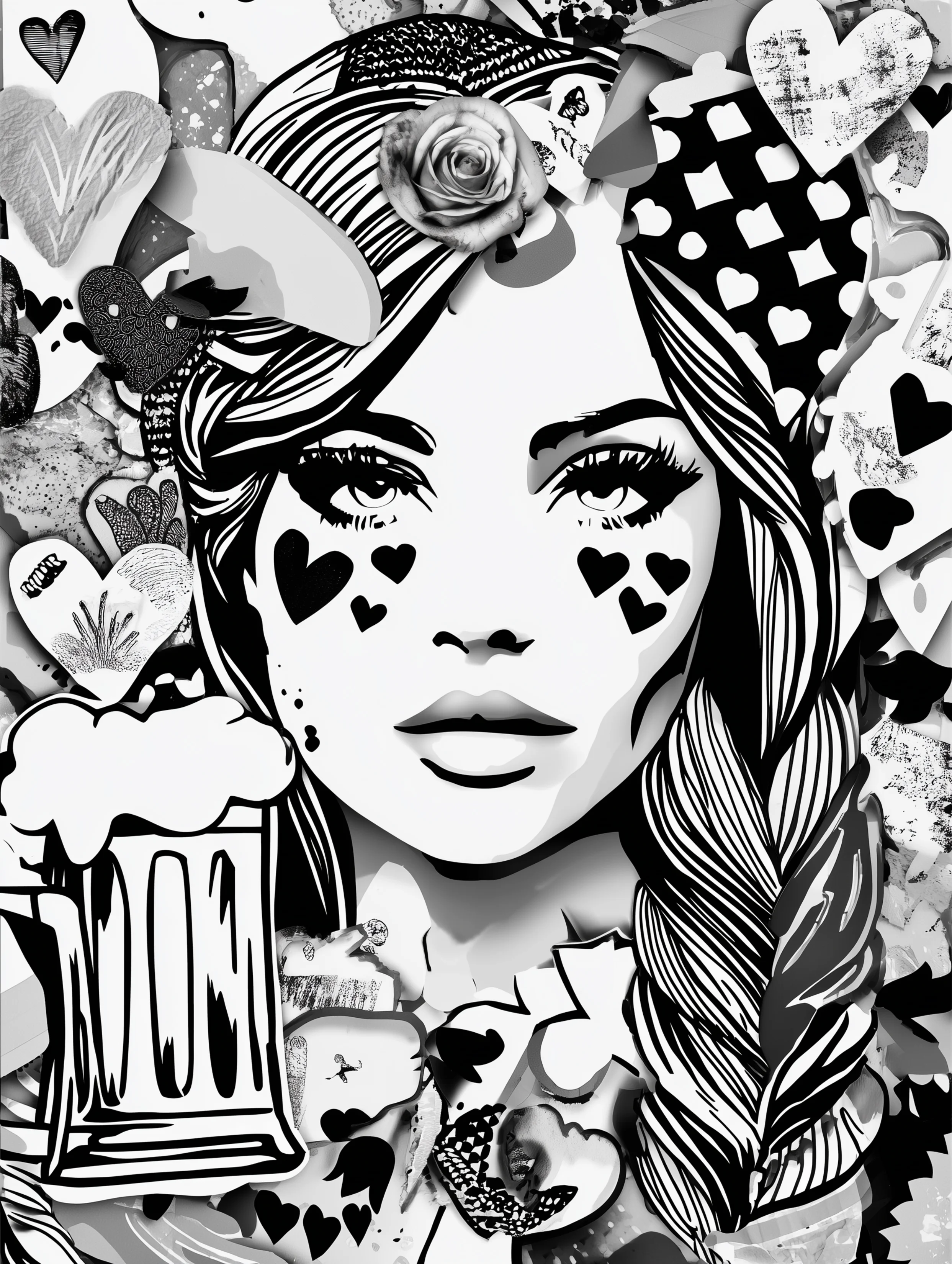 Free printable viking coloring page for adults featuring a viking woman holding a beer stein